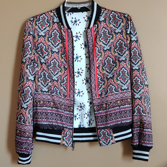Alice + Olivia Patterned Women's Bomber Jacket - Picture 1 of 11